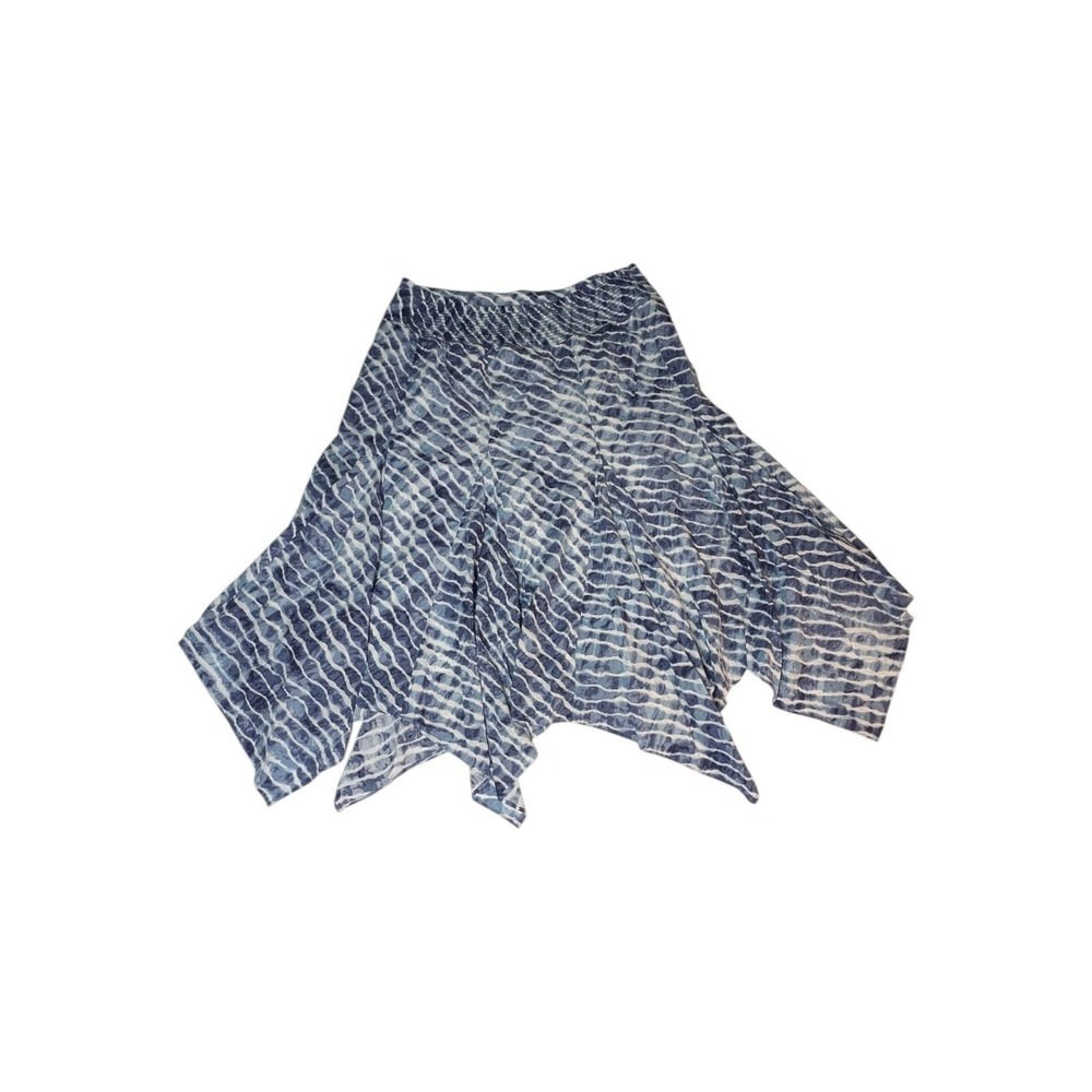 Chicos Handkerchief Midi Skirt Zebra Tie Dye 100% Cotton Chicos Size 2 US 12/14 - Picture 2 of 9